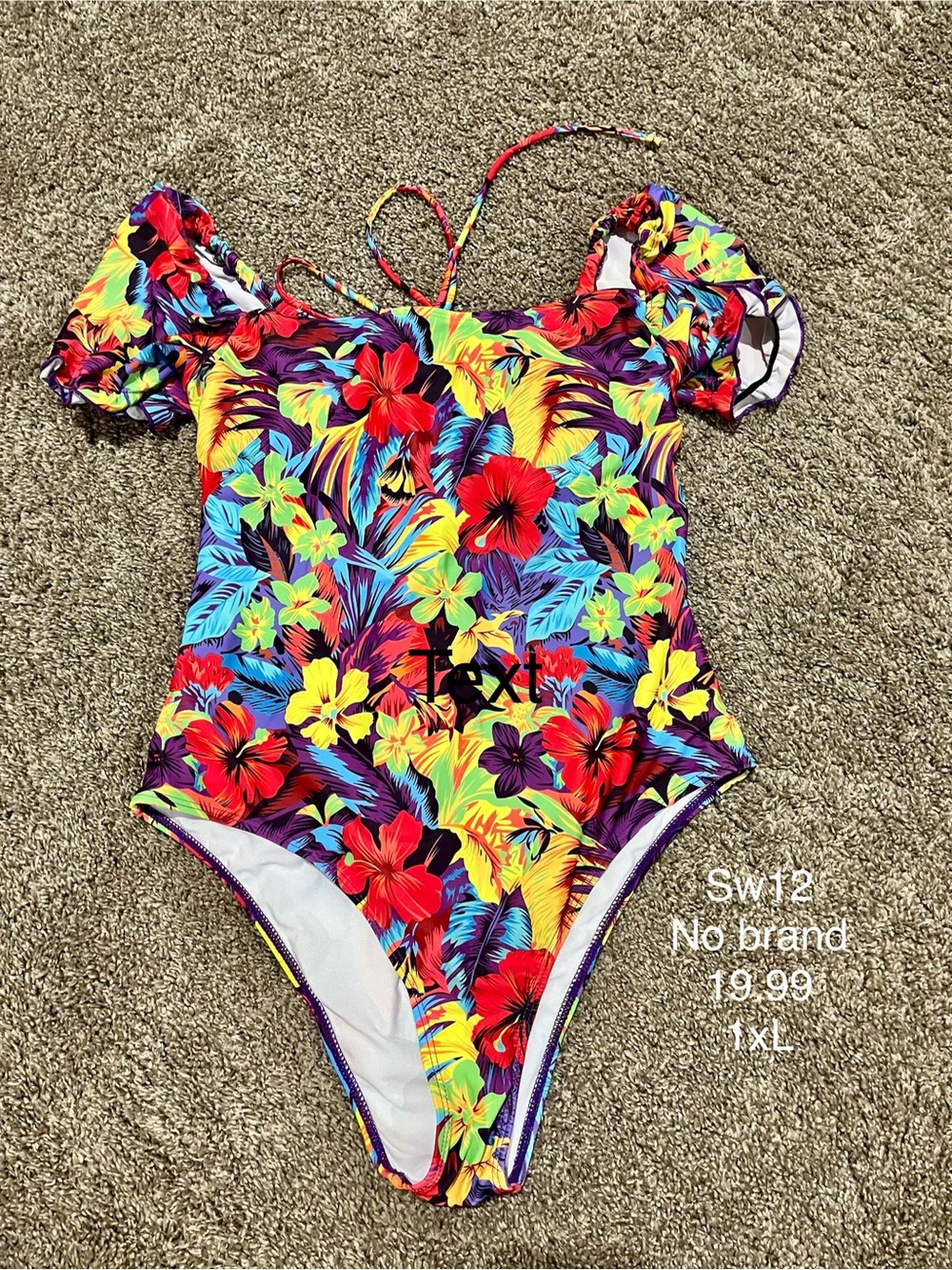 Girls' Tropical Floral One-Piece Swimsuit - Multicolor